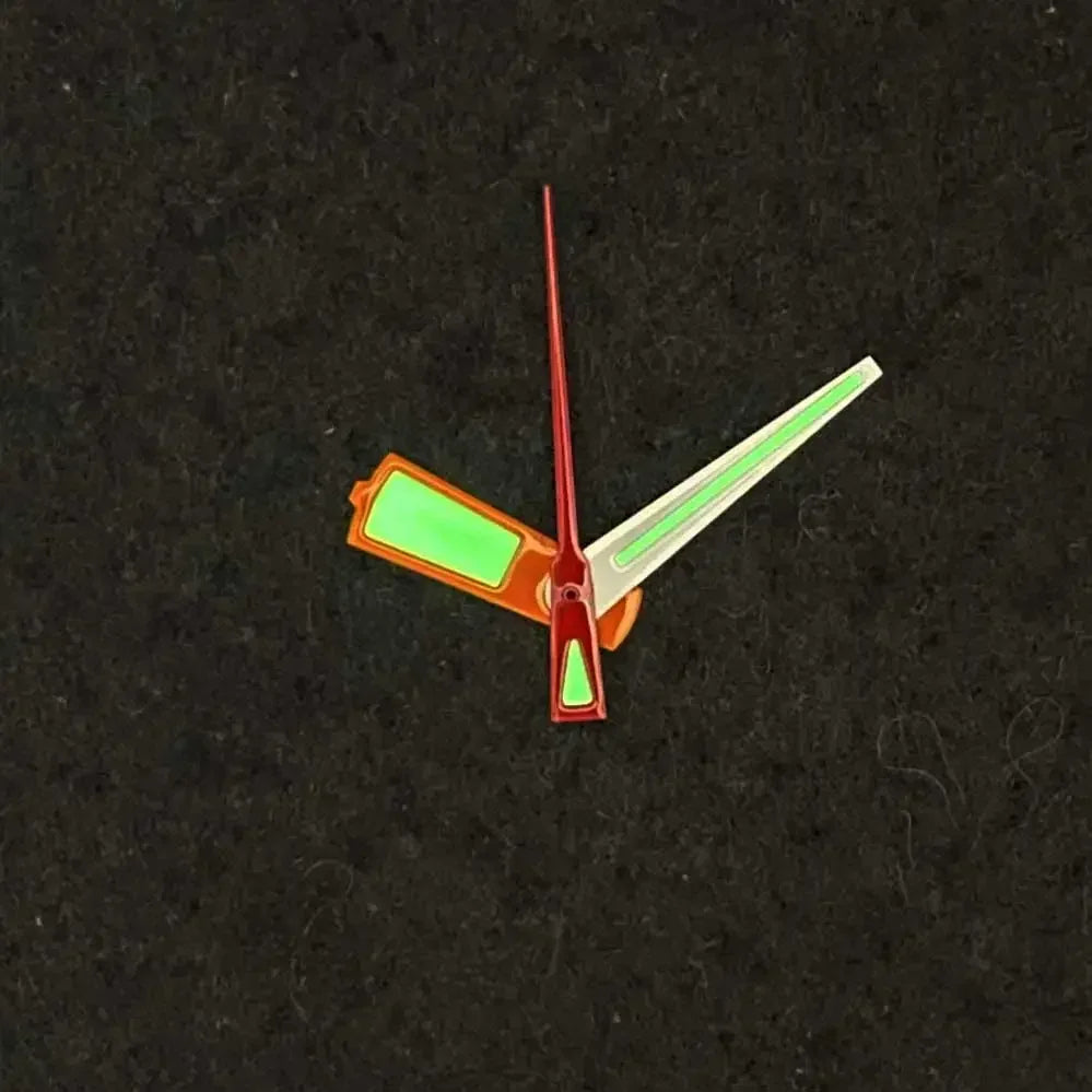 Orange White Red with Green Luminous Watch Hands for NH35/NH36/4R36/7S