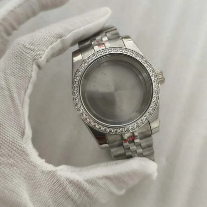 36mm/39mm Watch Case + Strap Sapphire Glass Case for NH35 NH36 4R 7S