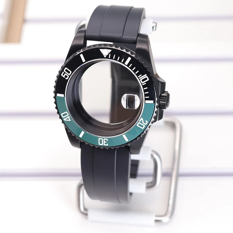 40mm SUB Diving Watch Case Strap For NH35 NH36 NH34 8215 Eta 2824 28.5mm Dial