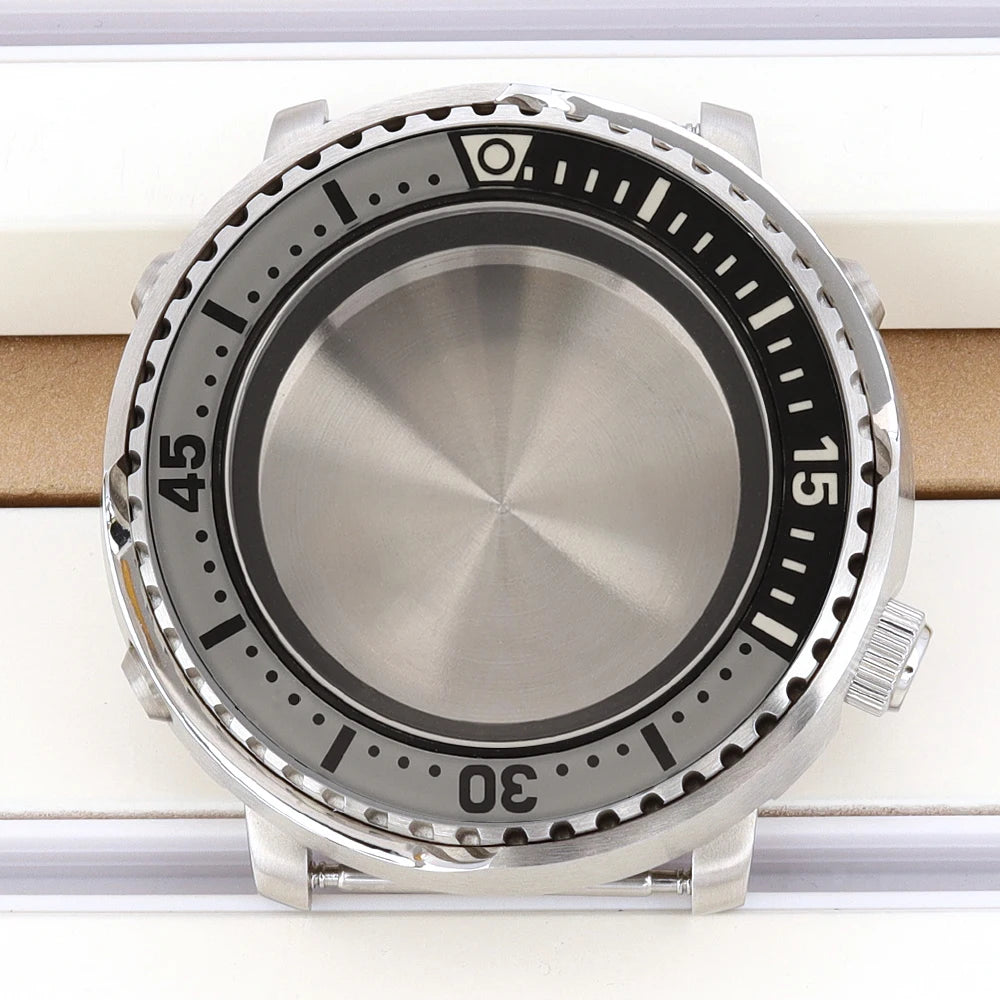 43mm Watch Case For NH34 NH35 NH36 NH38 Tuna Sapphire Crystal Luminous Bezel