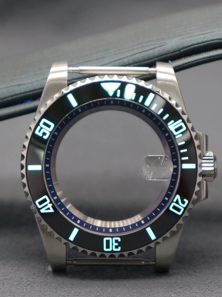Diver 40mm Watch Case Sapphire For Nh34 Nh35 Nh36 Luminous SUB Ceramic Bezel