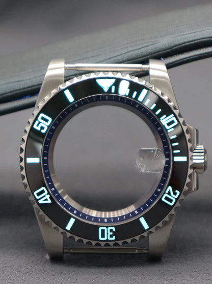 Diver 40mm Watch Case Sapphire For Nh34 Nh35 Nh36 Luminous SUB Ceramic Bezel