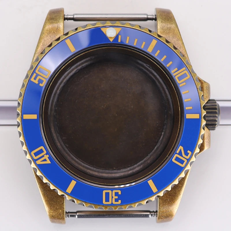 40mm Bronze SUB Watch Case Bezel For NH35/36 GMT NH34/38 4R36 Sapphire Crystal