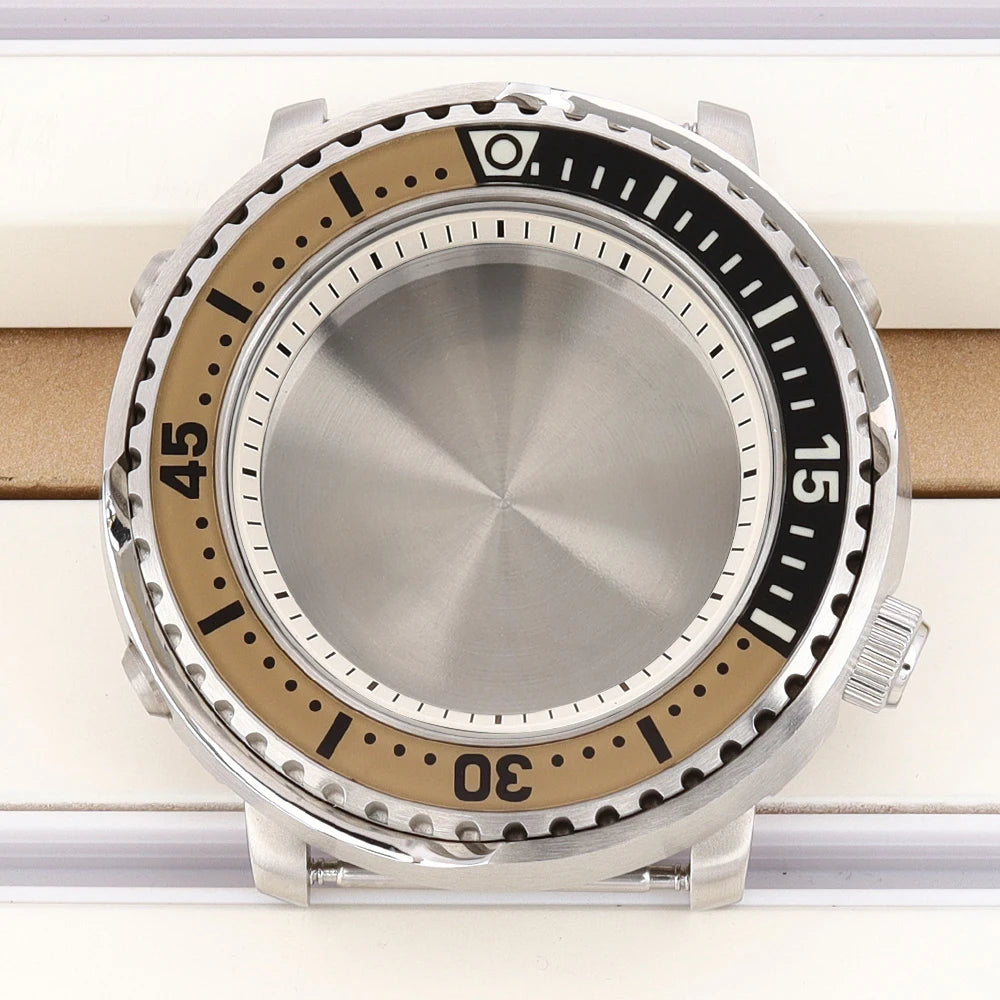 43mm Watch Case For NH34 NH35 NH36 NH38 Tuna Sapphire Crystal Luminous Bezel