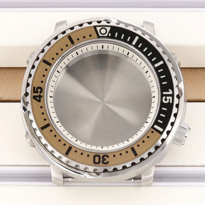 43mm Watch Case For NH34 NH35 NH36 NH38 Tuna Sapphire Crystal Luminous Bezel