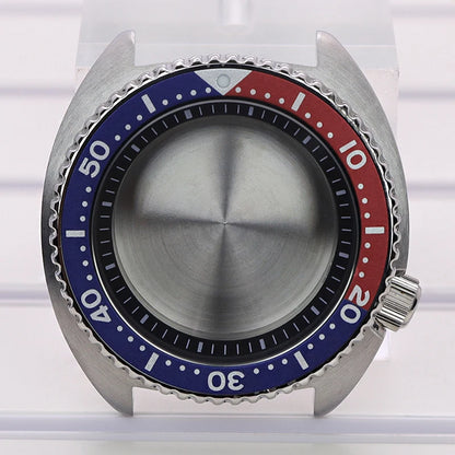 45mm Steel Watch Case Sapphire Glass For Mod skx big Abalone NH35 NH36 NH38