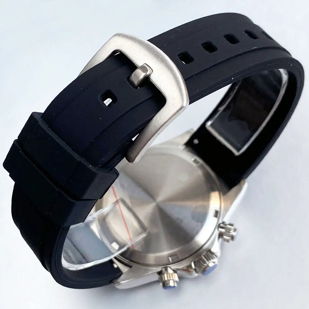 39mm Steel Case+Dial+movt+band with Sapphire Glass Set for VK63 VK64 Movement