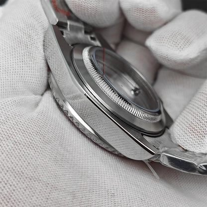 40mm Watch Case Set Sapphire Glass Steel Strap+Ceramics Bezel for NH35/ NH36