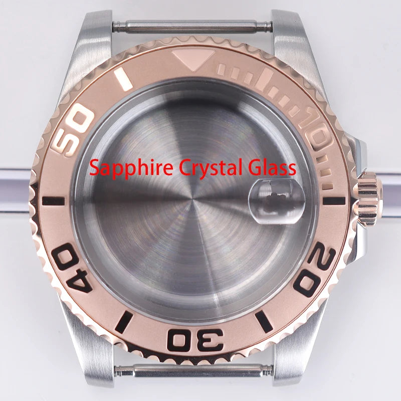 40mm Watch Case Sapphire For NH34/35/36 Eta2824 PT5000 Miyota8215 8205 YACHT