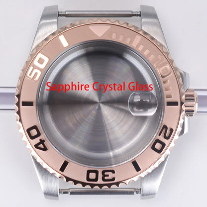 40mm Watch Case Sapphire For NH34/35/36 Eta2824 PT5000 Miyota8215 8205 YACHT