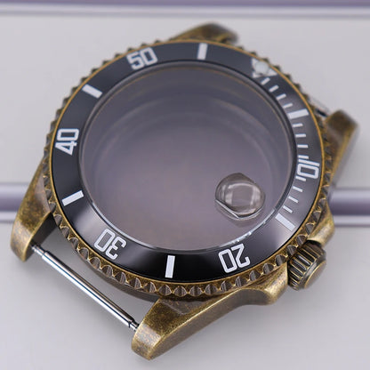 40mm Bronze SUB Watch Case Bezel For NH35/36 GMT NH34/38 4R36 Sapphire Crystal