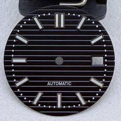 30.5mm S Logo Silver Nail Nautilus Watch Dial Fit NH35/NH36/7S/4R Movement