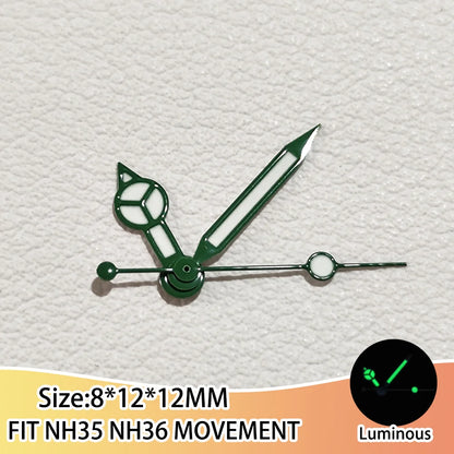 Green Luminous Watch Hands Pointers Suitable for NH35 NH36 Movement Modified