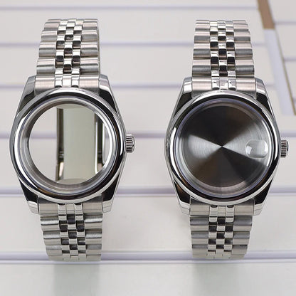 36/39mm Watch Case For NH35/36 NH38 NH70 Miyota 8215 Cases Sapphire Glass Oyster