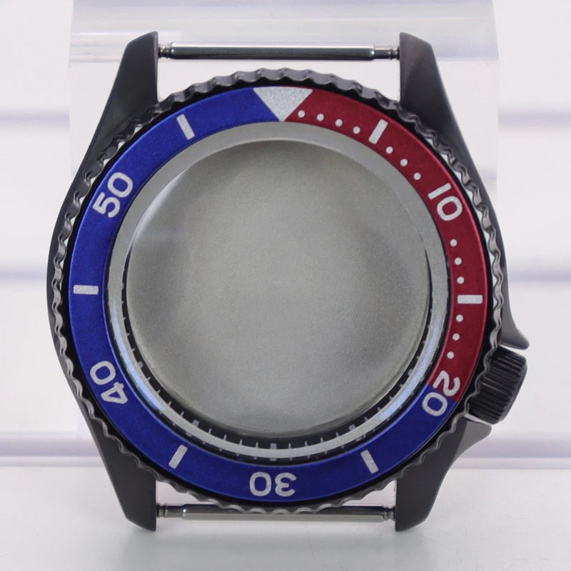 42mm PVD Ring Watch Case With Bezel Sapphire For Mods 007 NH35 NH36 NH38 NH34