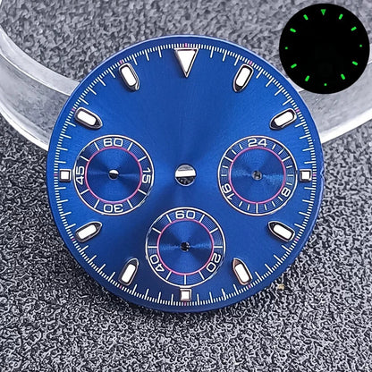 29.5mm C3 Green Luminous Timer Multicolor Watch Dial Suitable For VK63 Movement