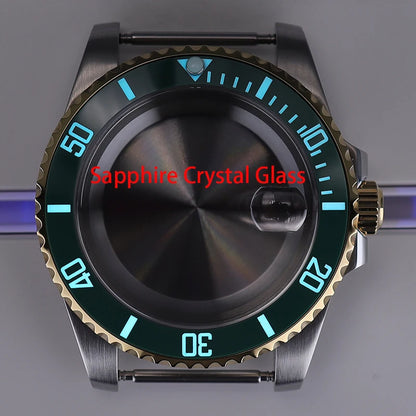 40mm Watch Case Ceramic Bezel Sapphire For NH35/36 Miyota 8215 Eta 2824 PT5000
