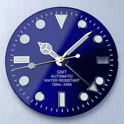 Sub Mod 29mm silver blue-green dial for NH34A automatic men's watch