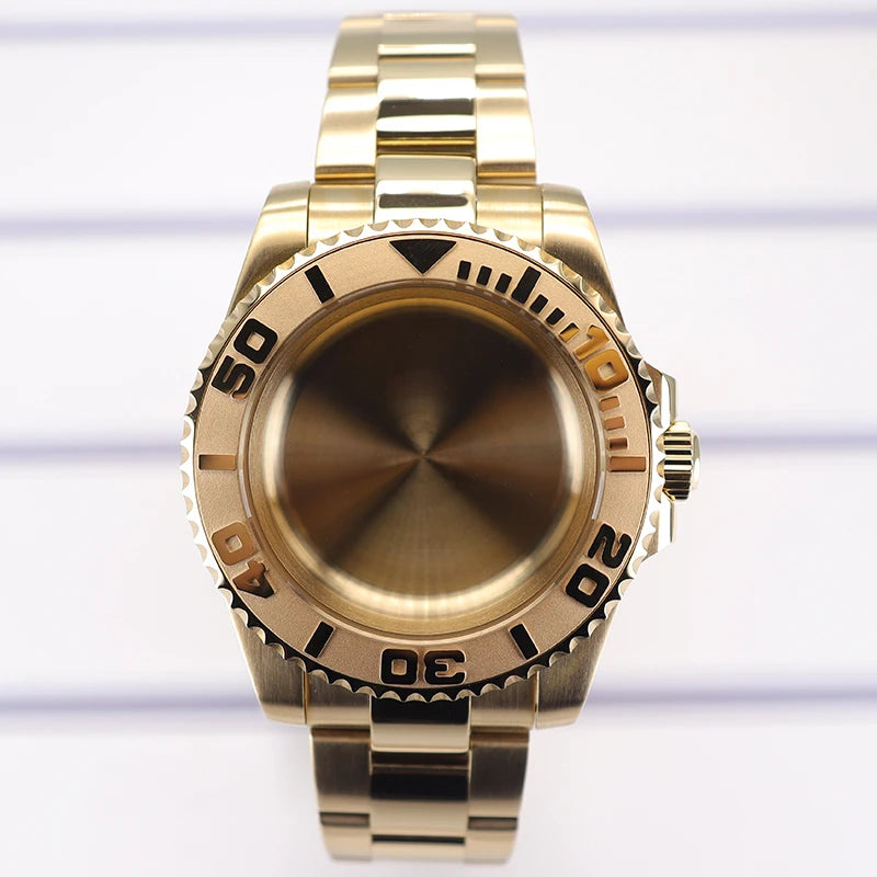 PVD 40mm Watch Case Sapphire For Nh35 Nh36 Nh34 Nh38 Eta 2824 Miyota 8215 YACHT