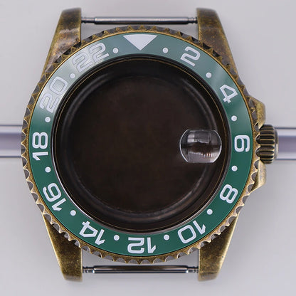 40mm Bronze SUB Watch Case Bezel For NH35/36 GMT NH34/38 4R36 Sapphire Crystal