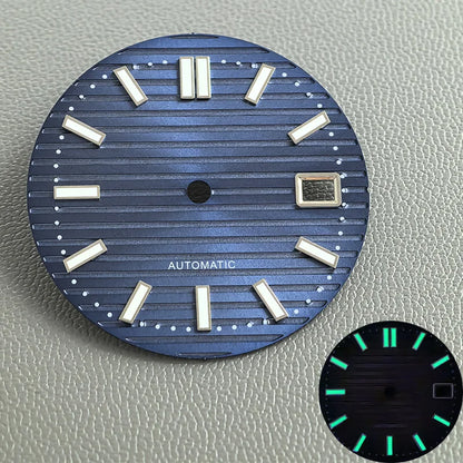 30.5mm Nautilus Green Luminous Watch Dial Fits NH35 NH36 NH38 4R35 4R36 6R 7S26