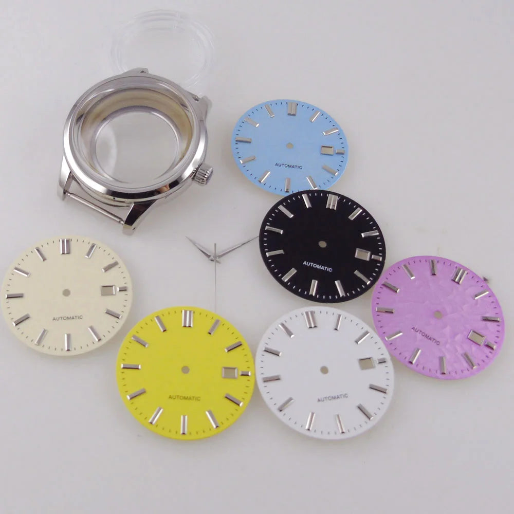40mm Watch Case Double Bow Domed Sapphire Crystal for GS NH35 NH36 Movement