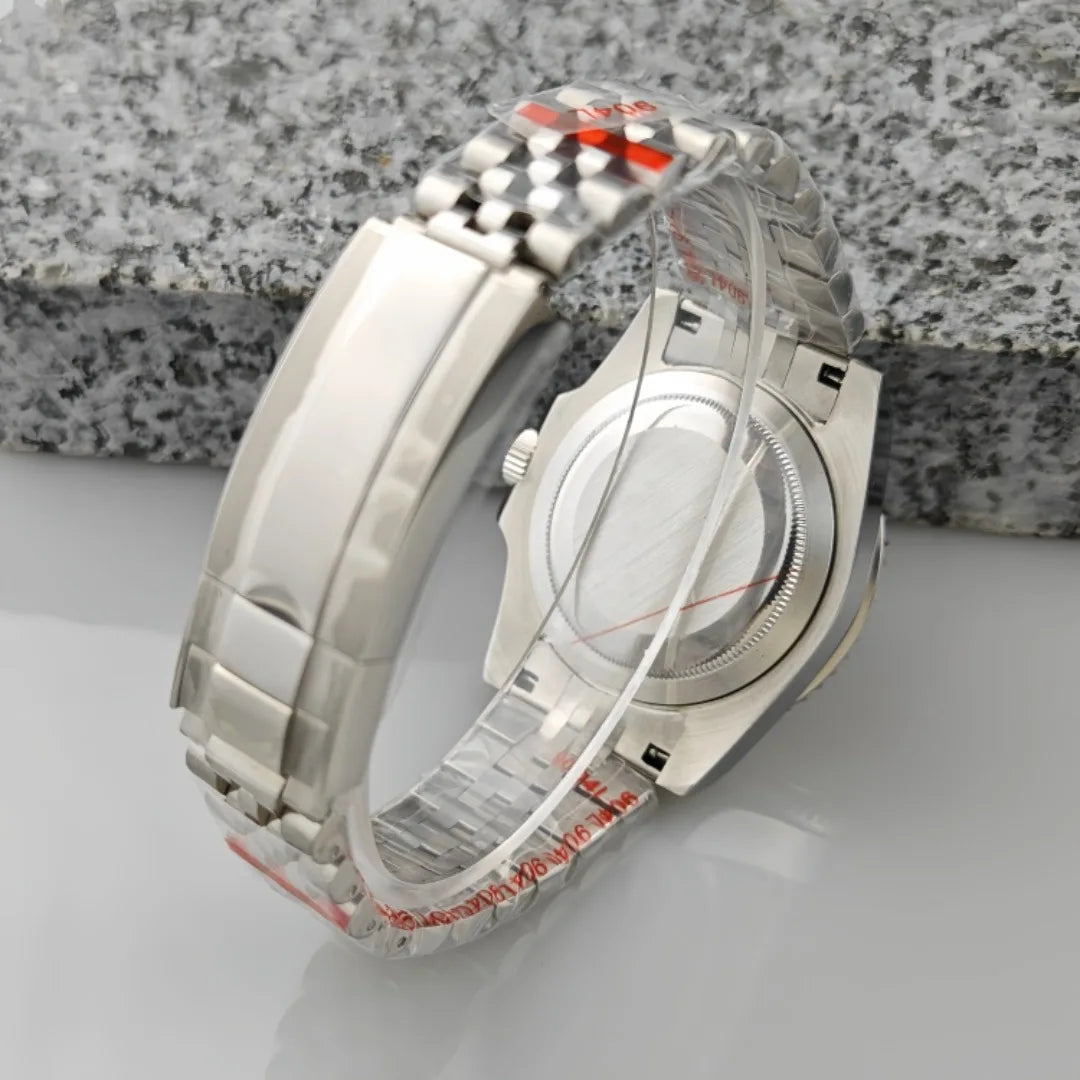 40.5mm Watch Case Set SUB Diamond Ring with Sapphire Glass for H35/NH36/NH34/4R35/4R35