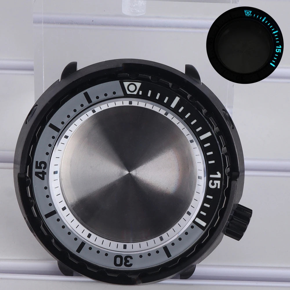 47mm Watch Case C3 Luminous Bezel For NH35 NH36 NH38 4R36 Modified Tuna Can