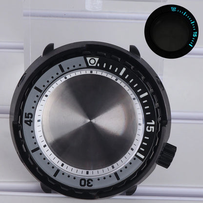 47mm Watch Case C3 Luminous Bezel For NH35 NH36 NH38 4R36 Modified Tuna Can