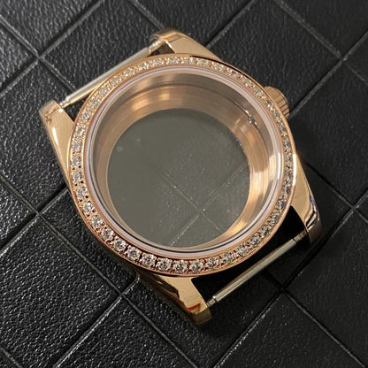36/39mm Rose Gold Case Oyster Watch Case with Sapphire Crystal for NH35/NH36/4R