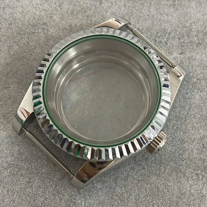 39mm Steel Watch Case Gear Ring Case with Sapphire Glass for NH35/ NH36/ 4R