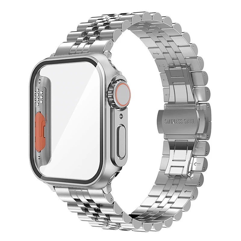 Stainless Steel Strap+PC Cover+Glass for Apple Watch Case Appearance Upgrade