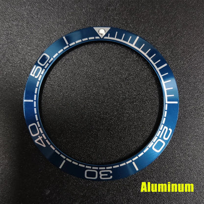 Sloping 41.5x32.8mm ceramic bezel GMT diving watch insert, durable replacement for men's watches.