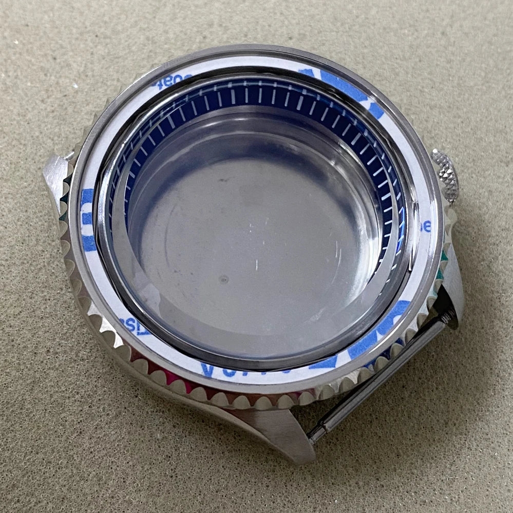 41.5MM Watch Case with Black Chapter Ring+Bezel SKX007 Set for NH35/NH36/4R