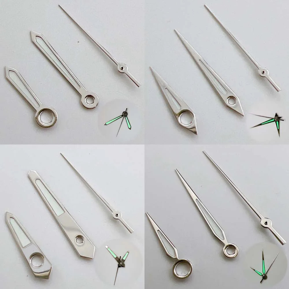 Simple Watch Hands With Green Luminous for NH35/NH36/4R/7S Movement