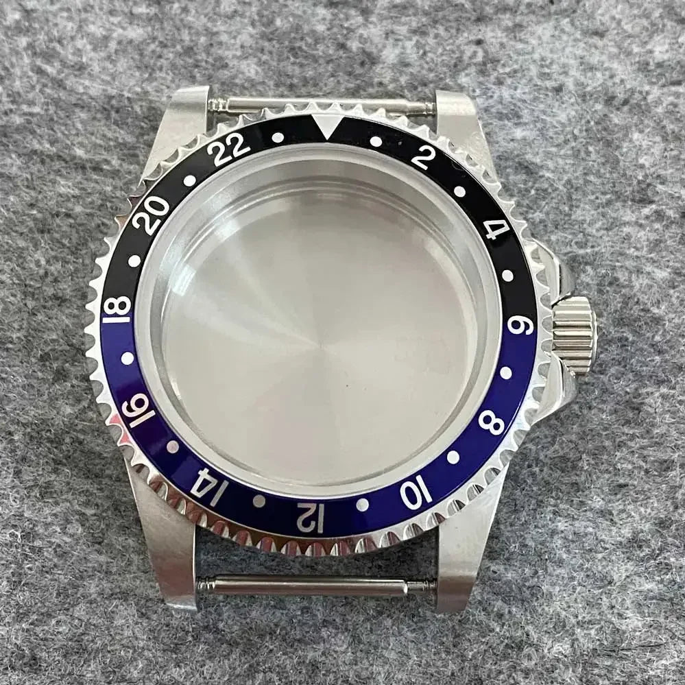 39.5mm Steel Watch Case Retro Flat Mirror Case Sapphire Crystal Fit NH35 NH36