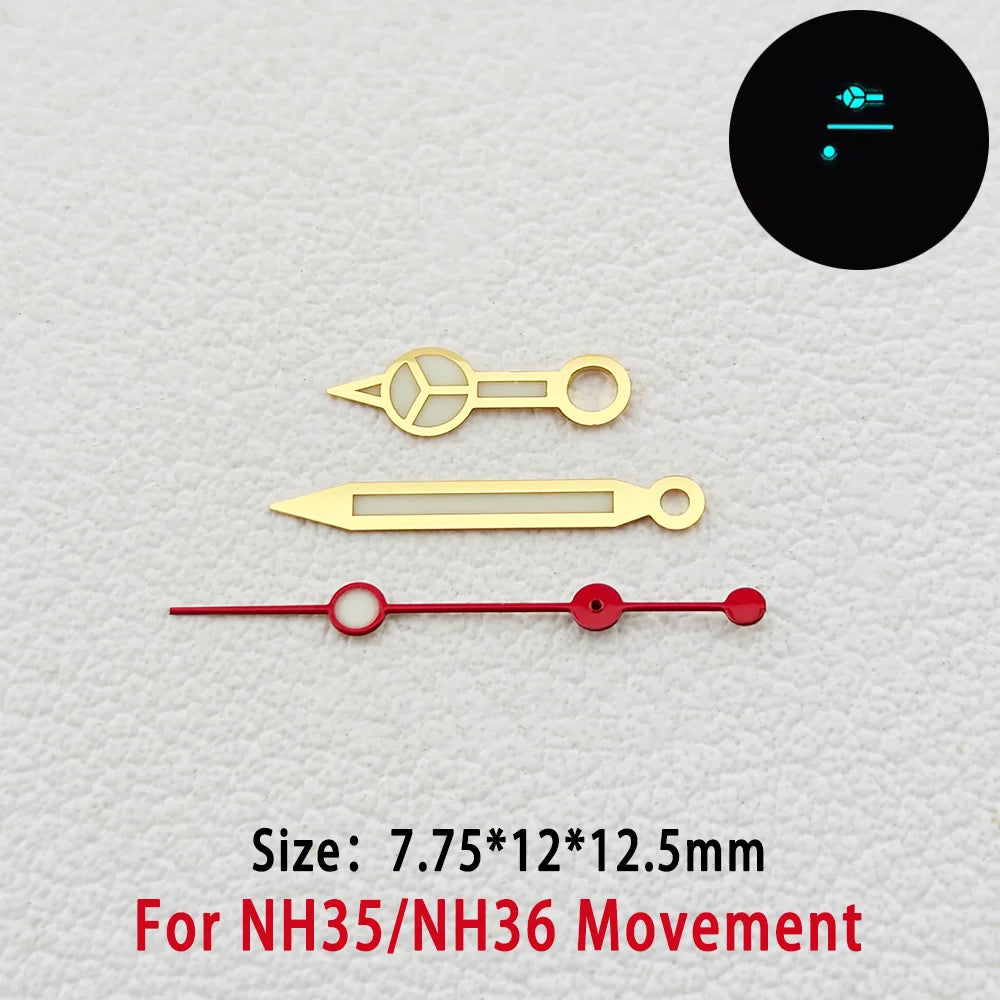 Modified BGW9 Blue Luminous GMT Watch Hands For NH34 NH35 NH36  Movement