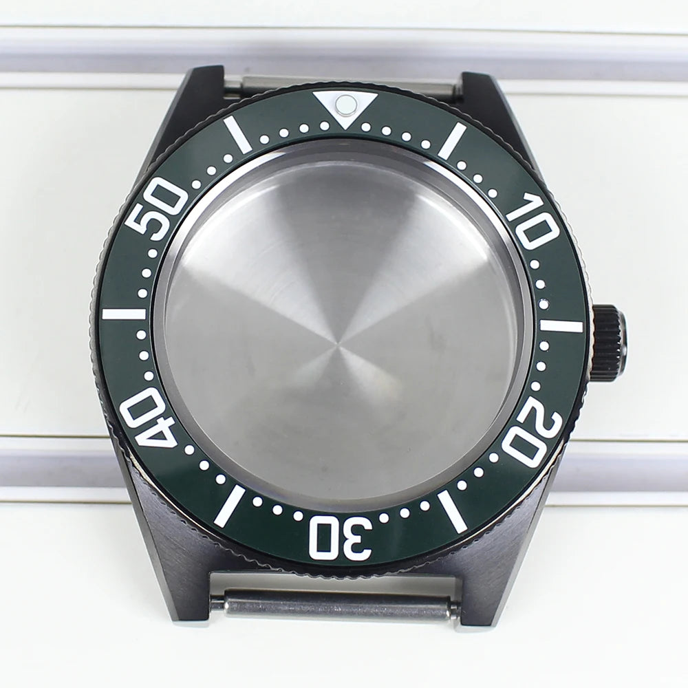 40mm Diver Watch Case Sapphire Glass with Bezel For NH35 NH36 NH34 NH38 4R36