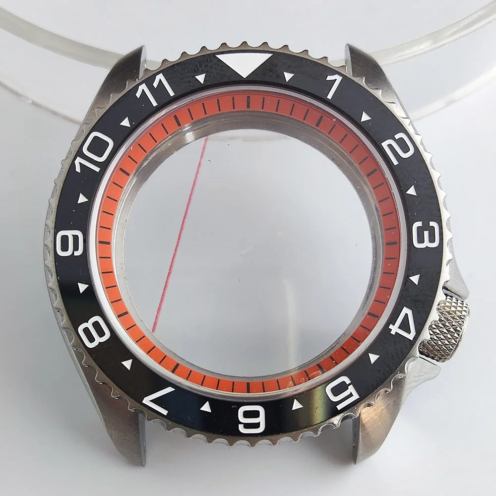 Plane Sapphire Glass Ceramic Bezel Stainless Steel Watch Case Fit NH 35 NH36 Movement High End Waterproof Watch Case