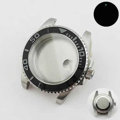 40.5MM Watch Case Single Day Calendar Window BGW9 Blue Luminous Bezel For NH35