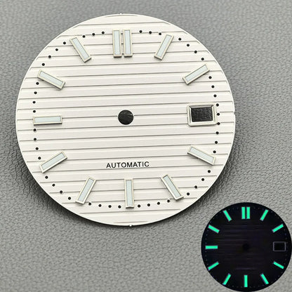 30.5mm Nautilus Green Luminous Watch Dial Fits NH35 NH36 NH38 4R35 4R36 6R 7S26