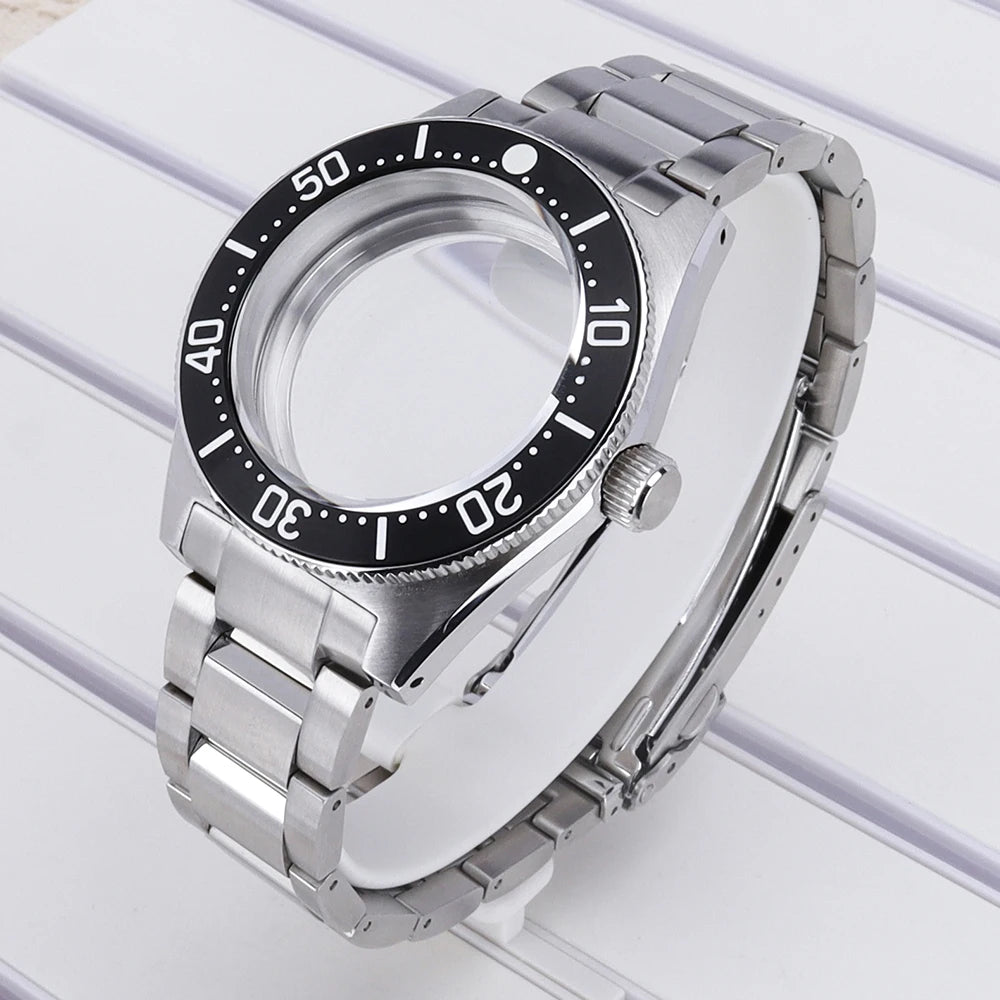 40mm Steel Watch Case Sapphire For NH35 NH36 NH34 4R36 Mod SPB143J1/SPB253J1