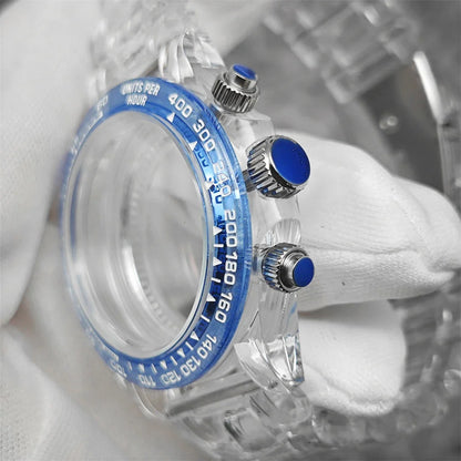 39mm Transparent Acrylic Watch Case 20mm Watch Bands Set 29.5mm Dial  for VK63