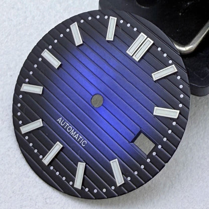 30.5mm S Logo Silver Nail Nautilus Watch Dial Fit NH35/NH36/7S/4R Movement