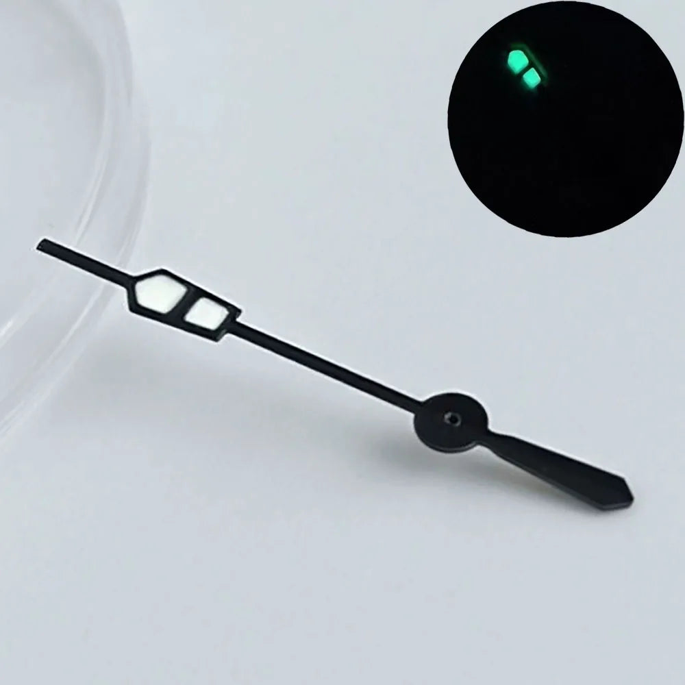 Green luminous watch hands for NH34, NH35, NH36 movements, personalized second hand.