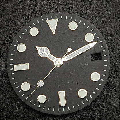 28.5mm Watch Dial & Watch Hands Set Yacht SUB Dial Green Luminous for NH35 NH36