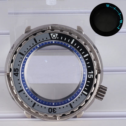 47mm Steel Watch Case C3 Bezel For NH35 NH36 NH38 Tuna Can Mod 200M Waterproof