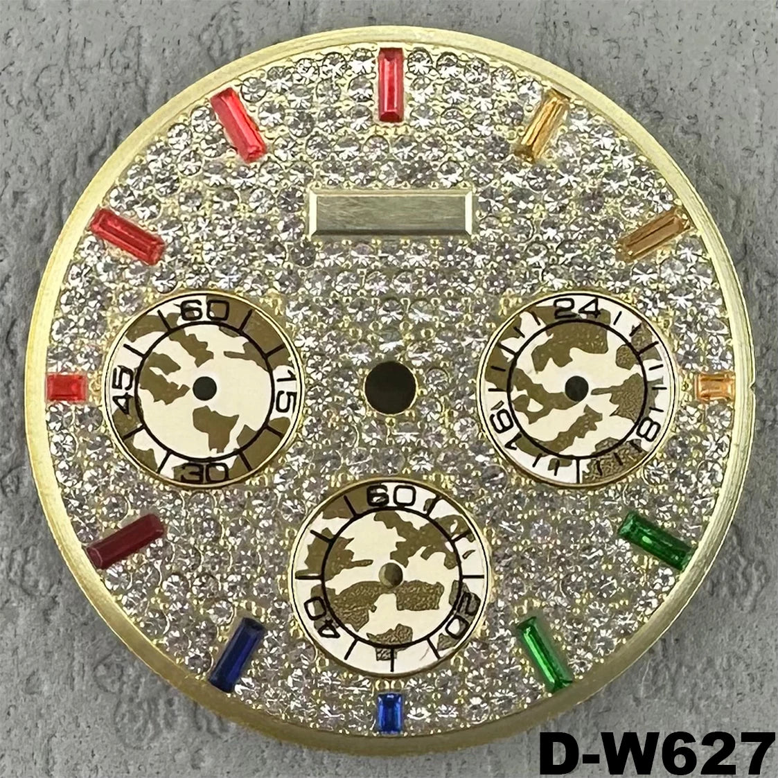 29.5mm Embedded Diamond Watch Dial for VK63 Quartz Watch For Dtn 39mm Case