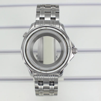 41mm Steel Watch Case Sapphire for Seamaster 300 NH35 NH36 NH38 Transparent Back