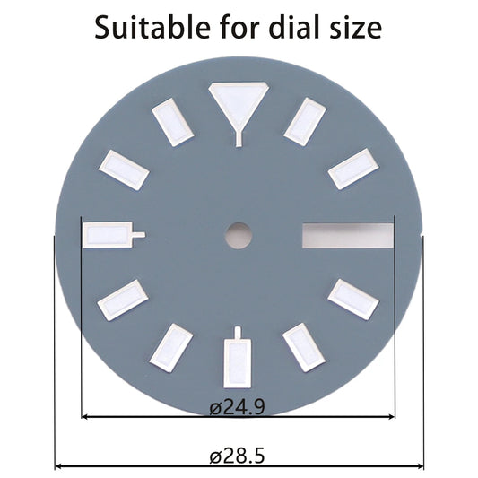 Gun Color 43mm Steel Watch Case Luminous Bezel Sapphire Crystal For NH35/36/38